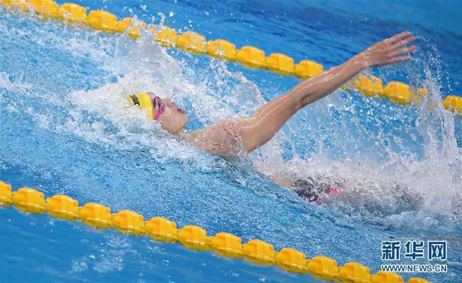 （体育）（1）游泳——全国冠军赛：徐嘉余获得男子100米仰泳预赛第一名