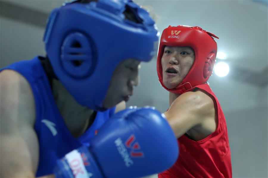 （体育）（3）拳击——全国女子拳击锦标赛：谷红晋级
